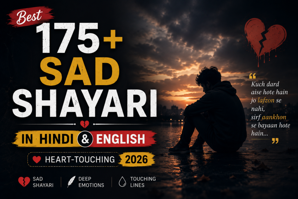 Best 175+ Sad Shayari in Hindi & English | Heart-Touching 2026