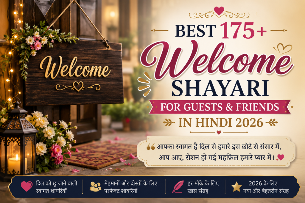 Best 175+ Welcome Shayari for Guests & Friends in Hindi 2026