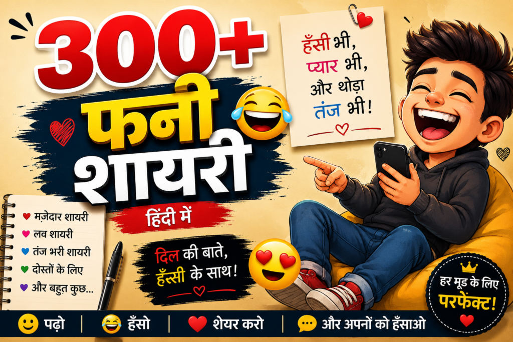 Latest 300+ Funny Shayari in Hindi | Healing Pain with Laughter & Love