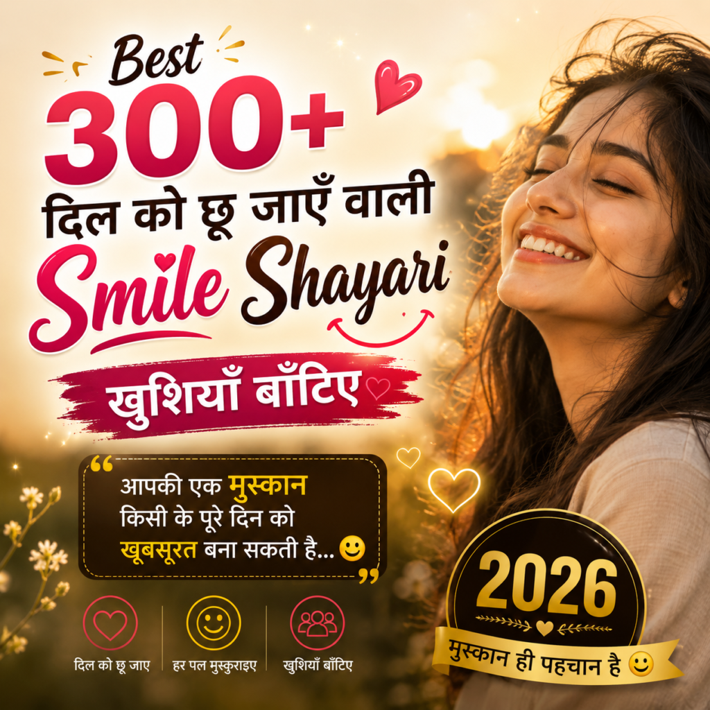 Best 300+ दिल को छू जाएँ वाली Smile Shayari – खुशियाँ बाँटिए 2026